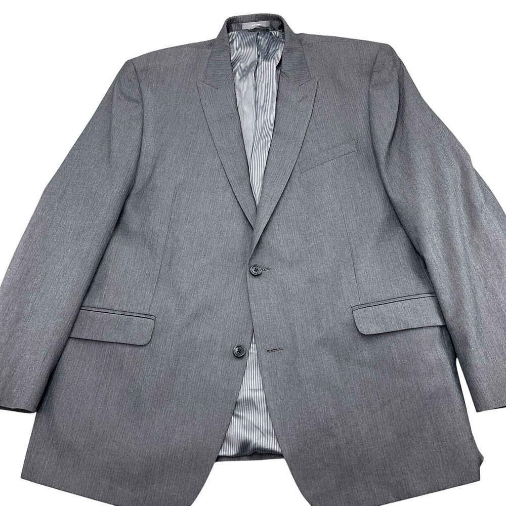 Joseph Abboud Blazer Men 46L Gray Herringbone  Joe Polyester Double Vent Classic